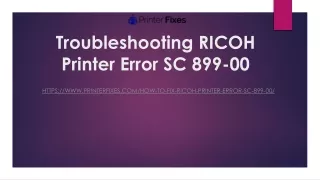 Troubleshooting RICOH Printer Error SC 899-00