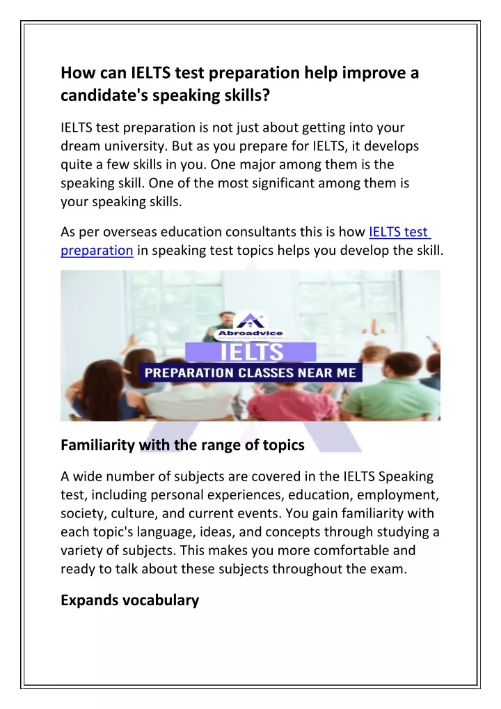 how can ielts test preparation help improve