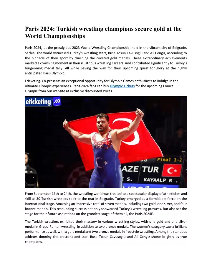 paris 2024 turkish wrestling champions secure