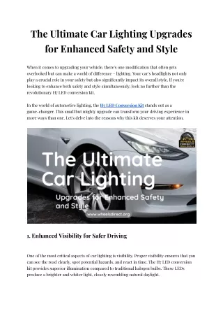 Ultimate Car Lighting Upgrades for Enhanced Safety and Style