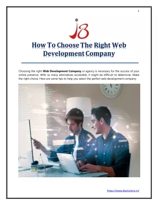 How To Choose The Right Web Development Company