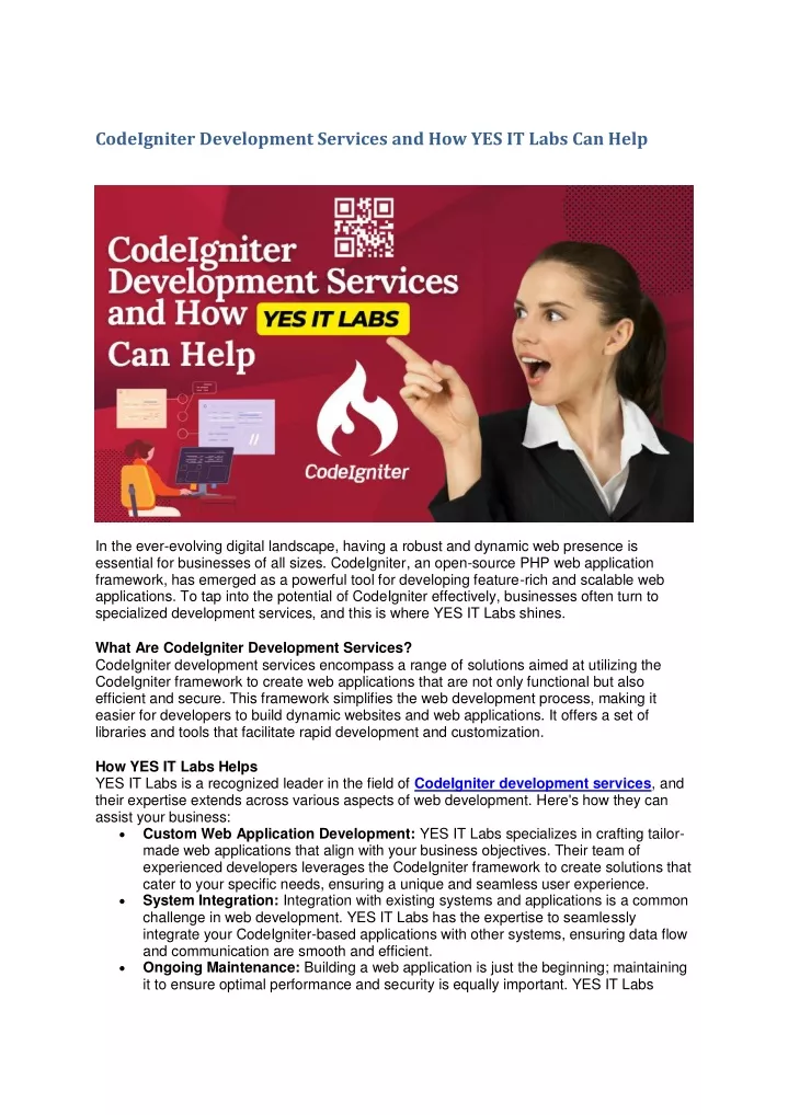 codeigniter development services