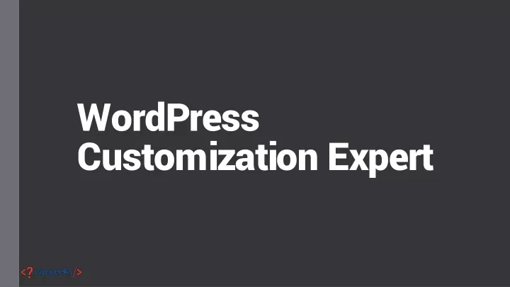 w ordpress customization e xpert