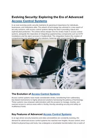 Evolving Security: Exploring the Era of Advanced Access Control Systems
