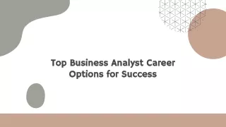 Top Business Analyst Career Options for Success