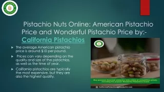 American Pistachio Price and Wonderful Pistachio Price by California Pistachios