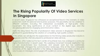 Get The Best Video Production Marketing In Singapore