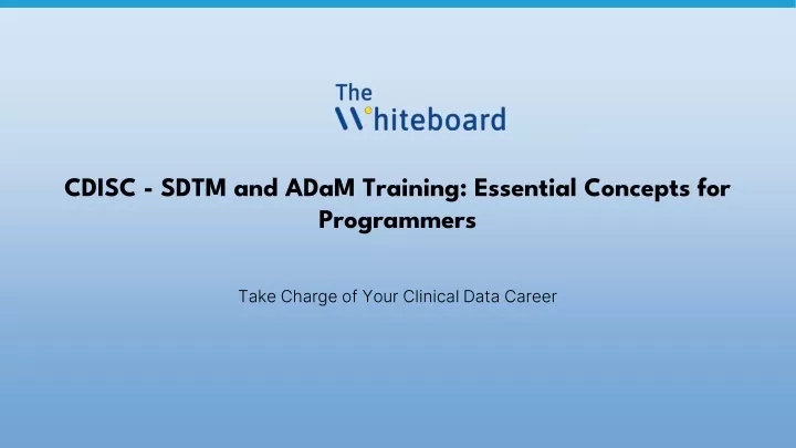 cdisc sdtm and adam training essential concepts