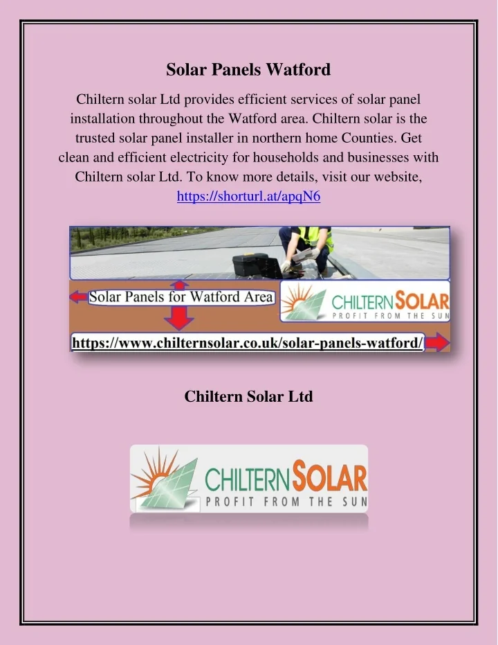 PPT Solar Panels Watford, chilternsolar.co.uk PowerPoint Presentation