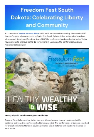 Freedom Fest South Dakota: Celebrating Liberty and Community