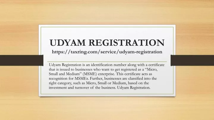 PPT - UDYAM REGISTRATION PowerPoint Presentation, Free Download - ID ...