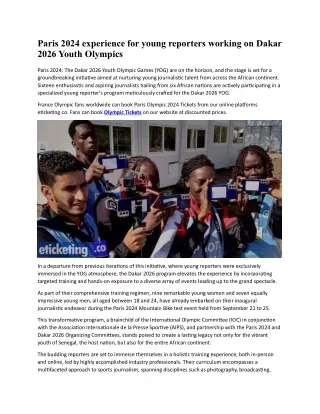 paris 2024 experience for young reporters working