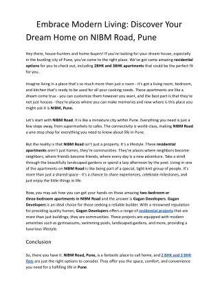 Embrace Modern Living Discover Your Dream Home on NIBM Road, Pune