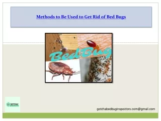 methods to be used to get rid of bed bugs