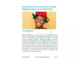 Maintaining Oral Health After Dental Implant Surgery in Grand Prairie
