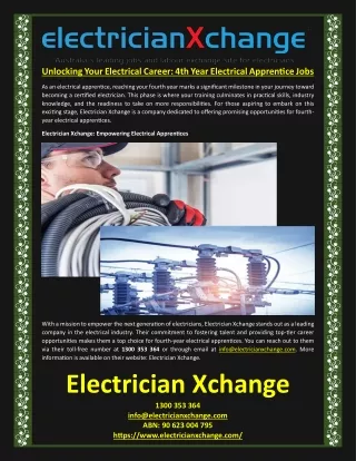 Unlocking Your Electrical Career 4th Year Electrical Apprentice Jobs