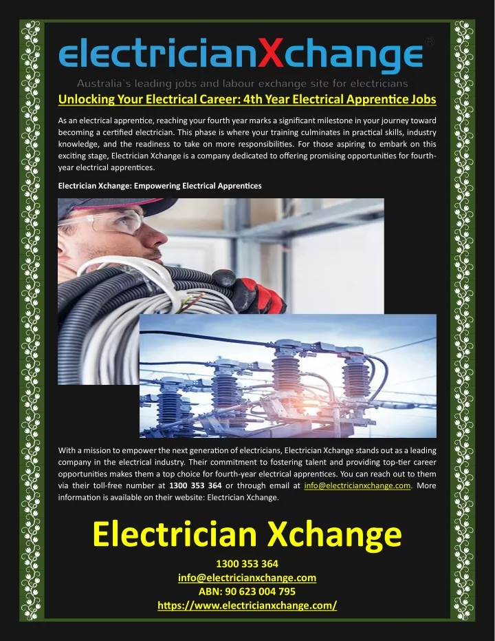 unlocking your electrical career 4th year