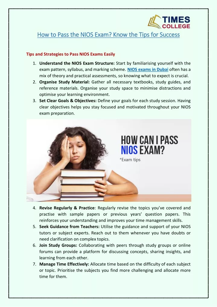 how to pass the nios exam know the tips