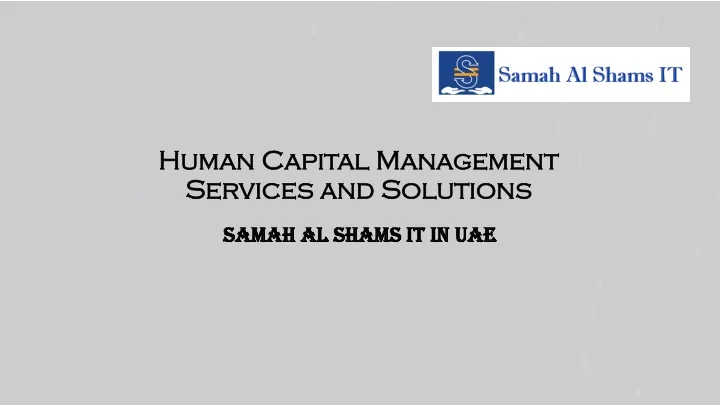 human capital management services and solutions