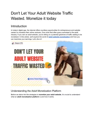 Don't Let Your Adult Website Traffic Wasted