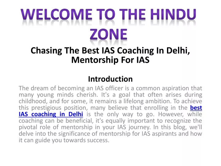 chasing the best ias coaching in delhi mentorship