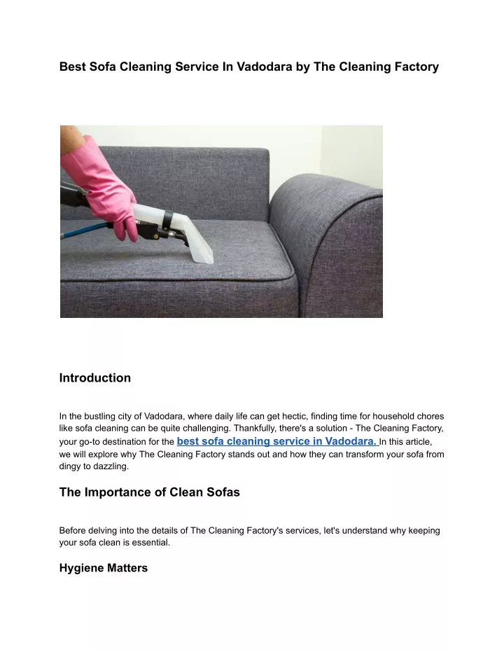 best sofa cleaning service in vadodara