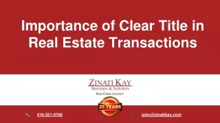 The Importance of Clear Titles in Real Estate Transactions