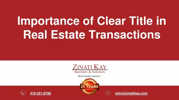 importance of clear title in real estate