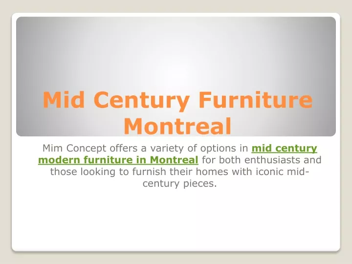 mid century furniture montreal