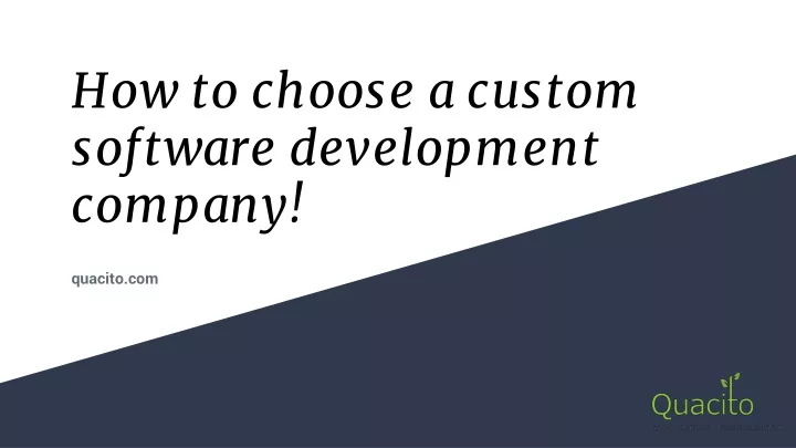 how to choose a custom software development company