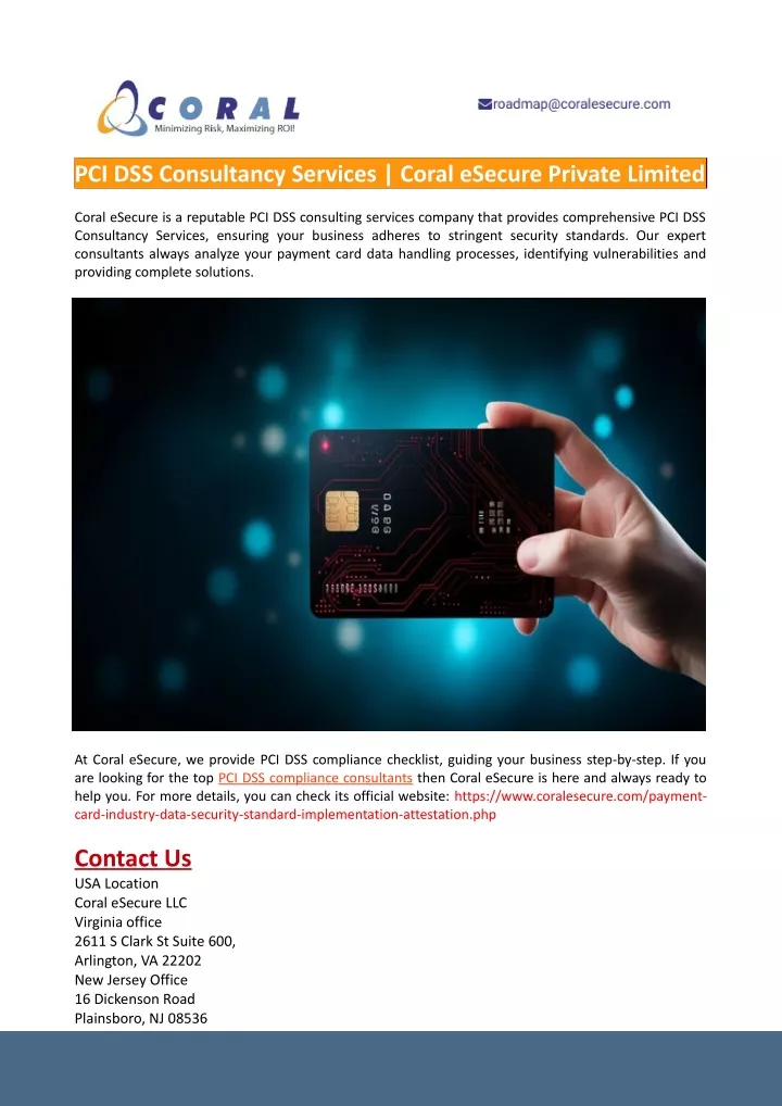 pci dss consultancy services coral esecure