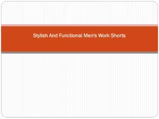 Stylish And Functional Men's Work Shorts