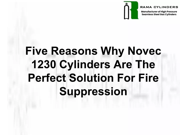 five reasons why novec 1230 cylinders