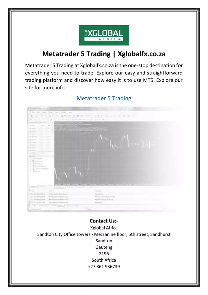 metatrader 5 trading xglobalfx co za