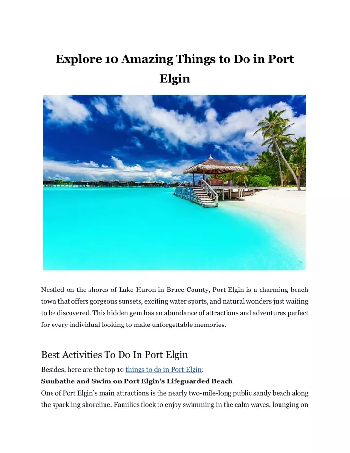 explore 10 amazing things to do in port
