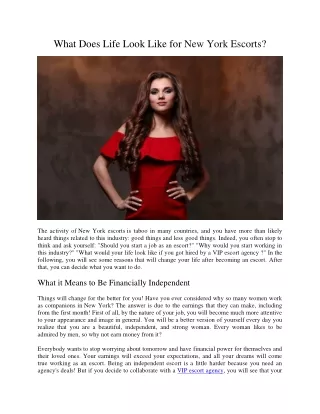 what does life look like for new york escorts