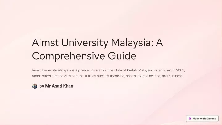 aimst university malaysia a comprehensive guide