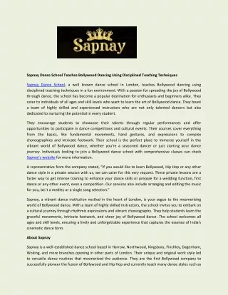sapnay dance school teaches bollywood dancing