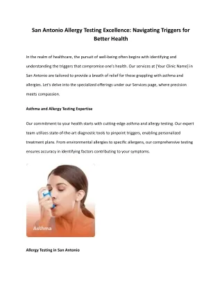 Asthma and Allergies Services | Apex Allergy and Asthma