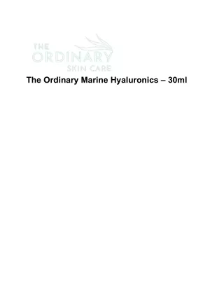 The Ordinary Marine Hyaluronics – 30ml