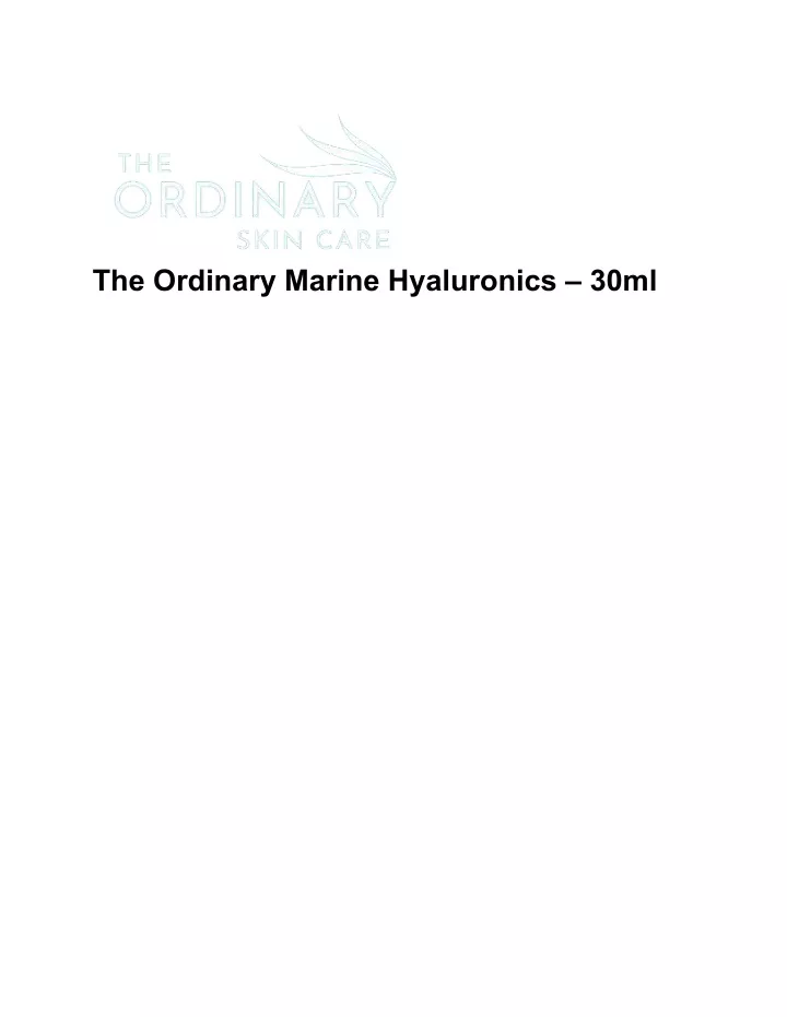 the ordinary marine hyaluronics 30ml