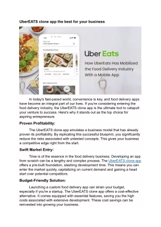Building Your Food Delivery Business with the UberEATS Clone