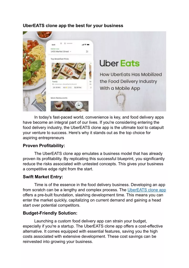 ubereats clone app the best for your business