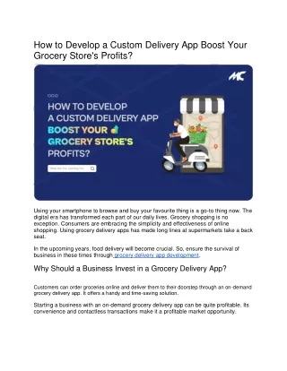 How to Develop a Custom Delivery App Boost Your Grocery Store's Profits_