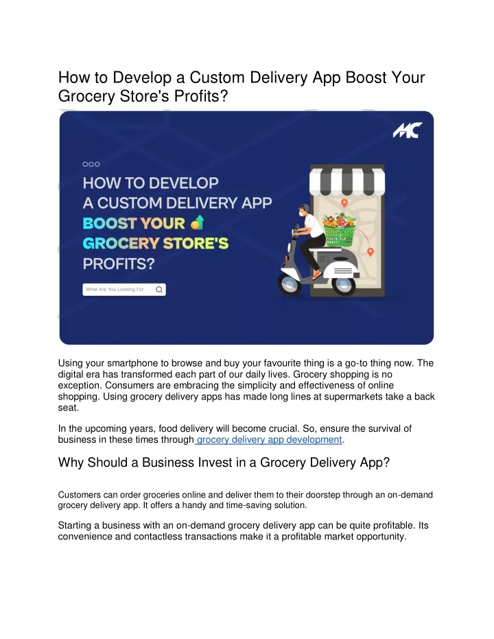 how to develop a custom delivery app boost your
