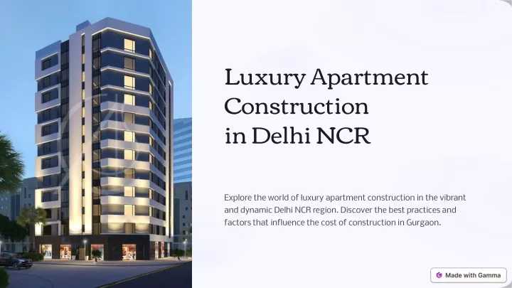 luxury apartment construction in delhi ncr