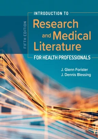 Download Book [PDF] Introduction to Research and Medical Literature for Health Professionals