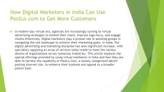 How Digital Marketers in India Can Use PostLo