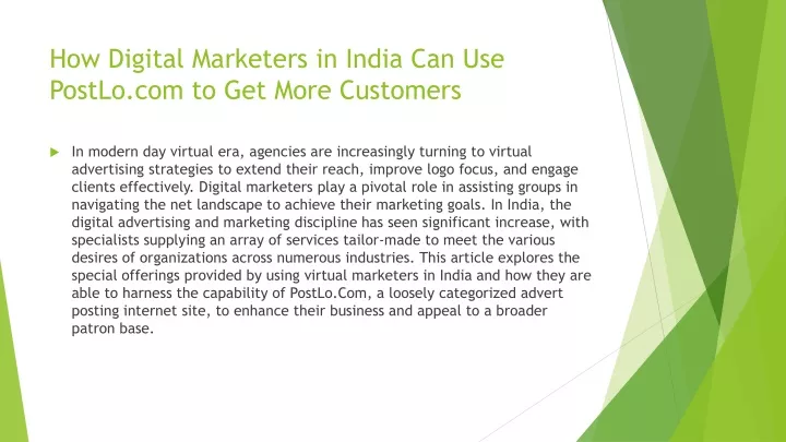 how digital marketers in india can use postlo com to get more customers