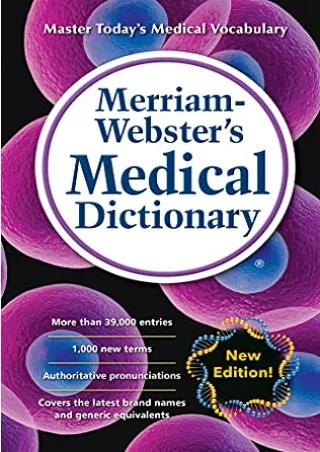 [PDF READ ONLINE] Merriam-Webster's Medical Dictionary, Newest Edition, (Mass-Market Paperback)